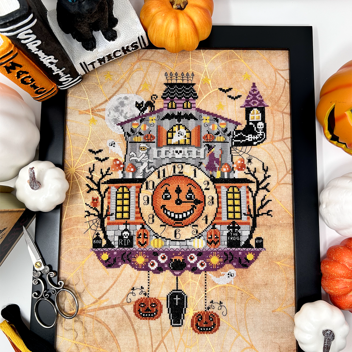 2024 Halloween SAL: The Haunted Cuckoo Clock Cross Stitch Pattern