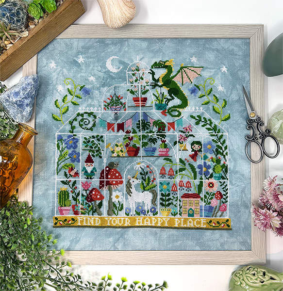 2025 Yearlong SAL: The Fantastical Greenhouse Cross Stitch Pattern