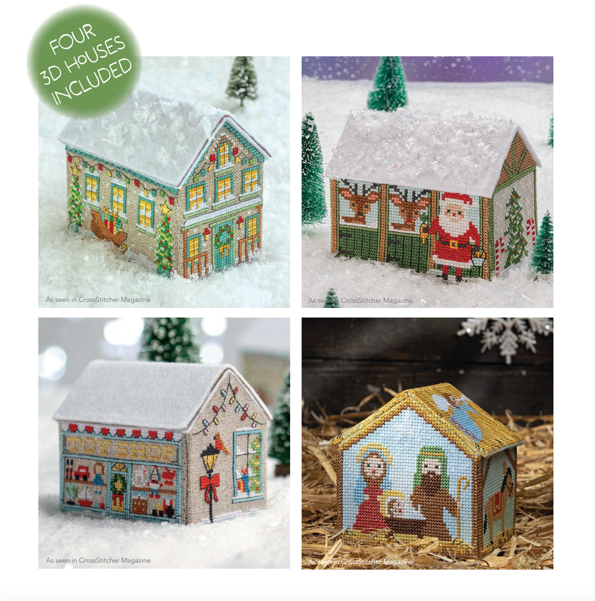 3D Christmas Village Set - Modern Cross Stitch PDF
