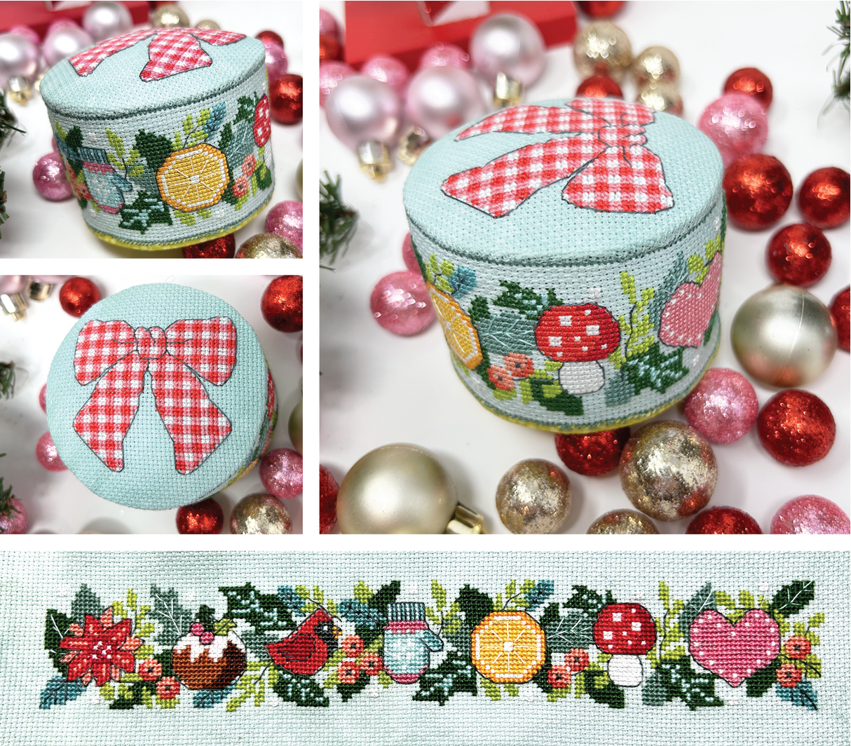 Holiday Wreath Drum - Modern Cross Stitch PDF