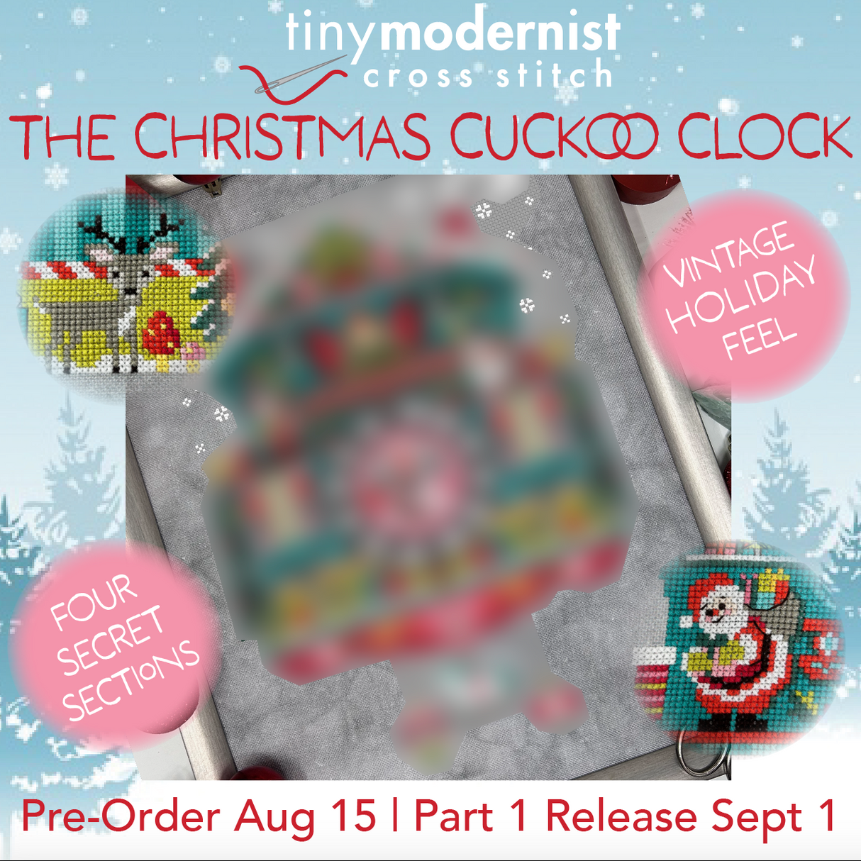 2024 Holiday SAL: The Christmas Cuckoo Clock Cross Stitch Pattern