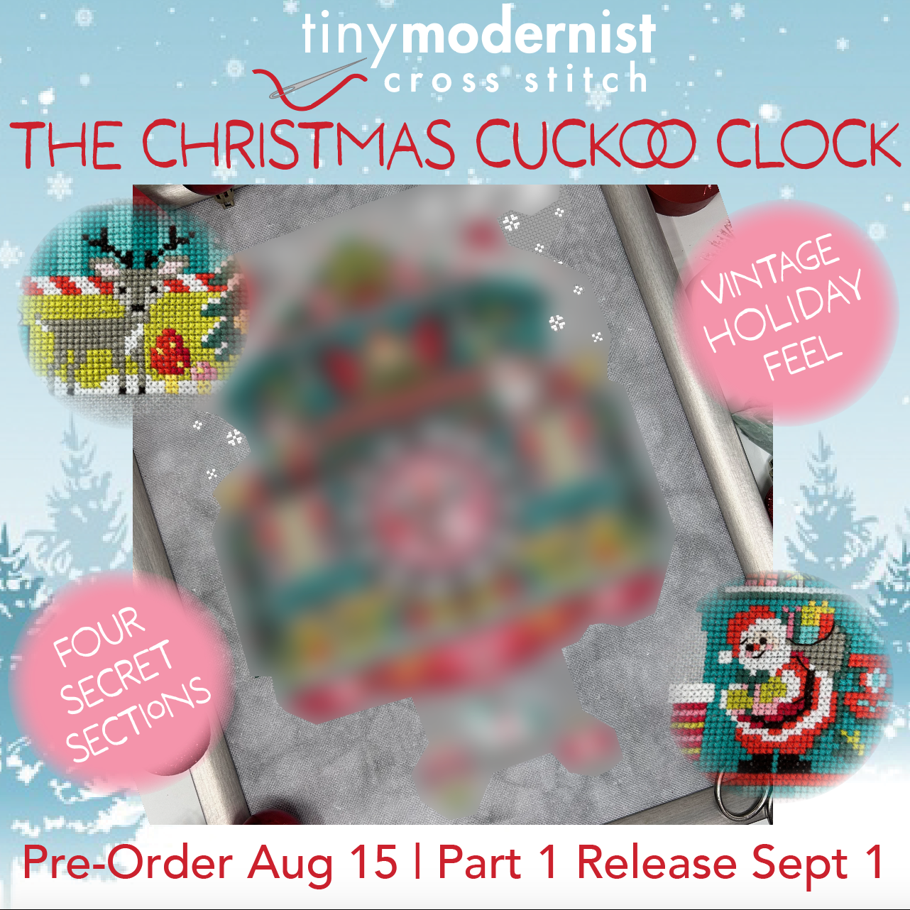 2024 Holiday SAL: The Christmas Cuckoo Clock Cross Stitch Pattern