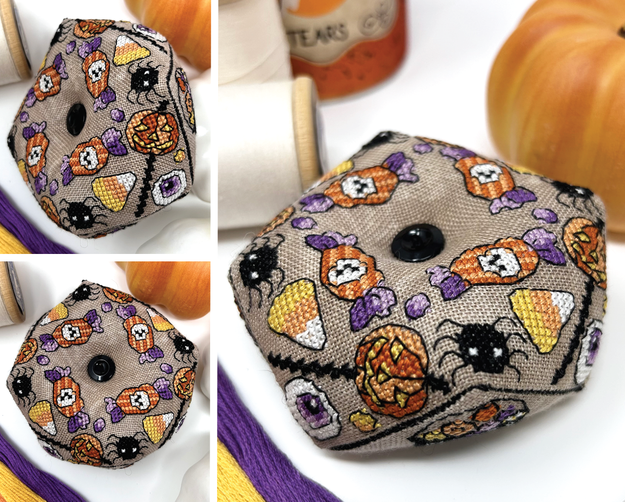 Halloween Treat Biscornu - Modern Cross Stitch PDF