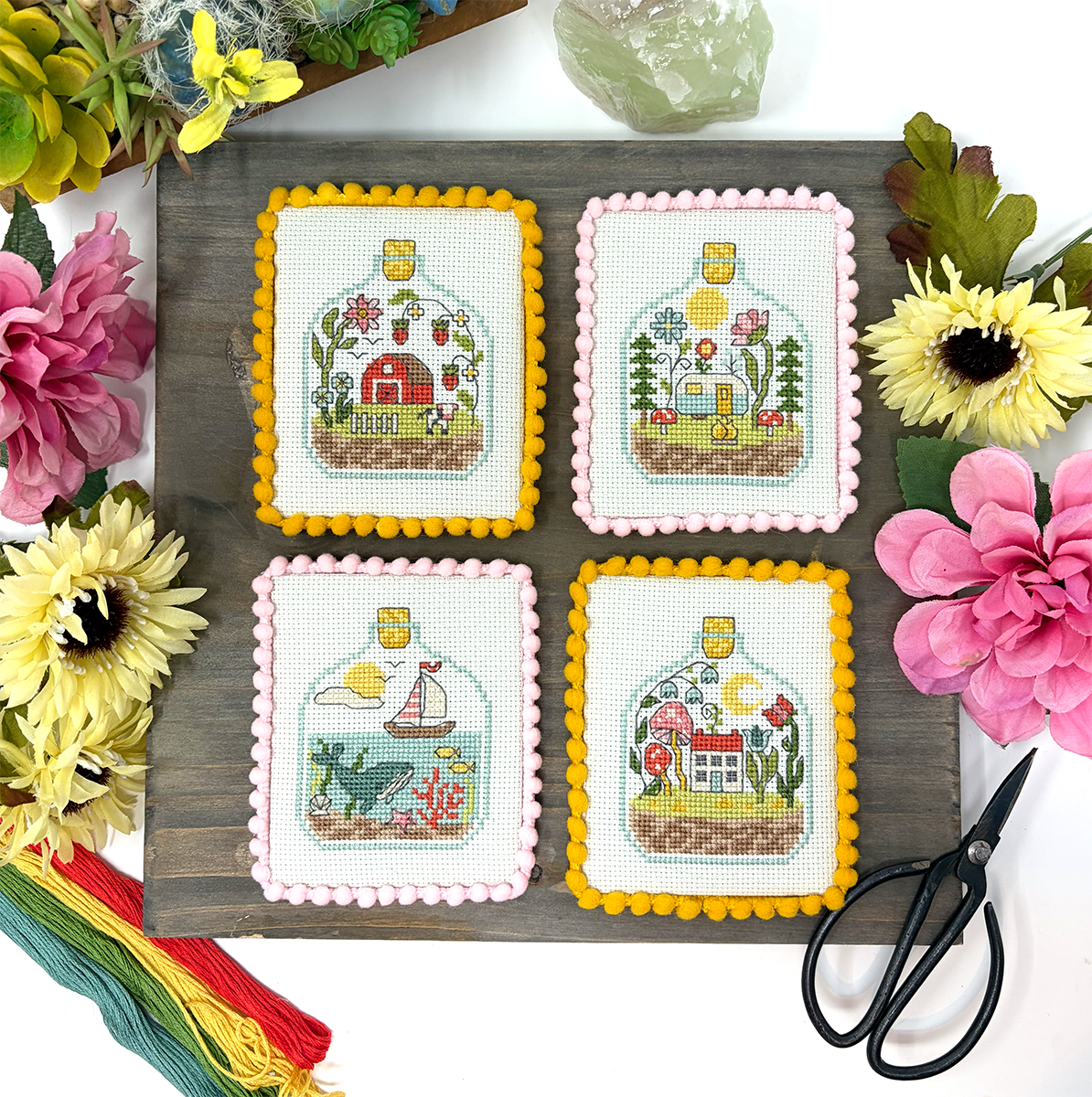 Summer in 4 Bottles - Modern Cross Stitch Pattern PDF