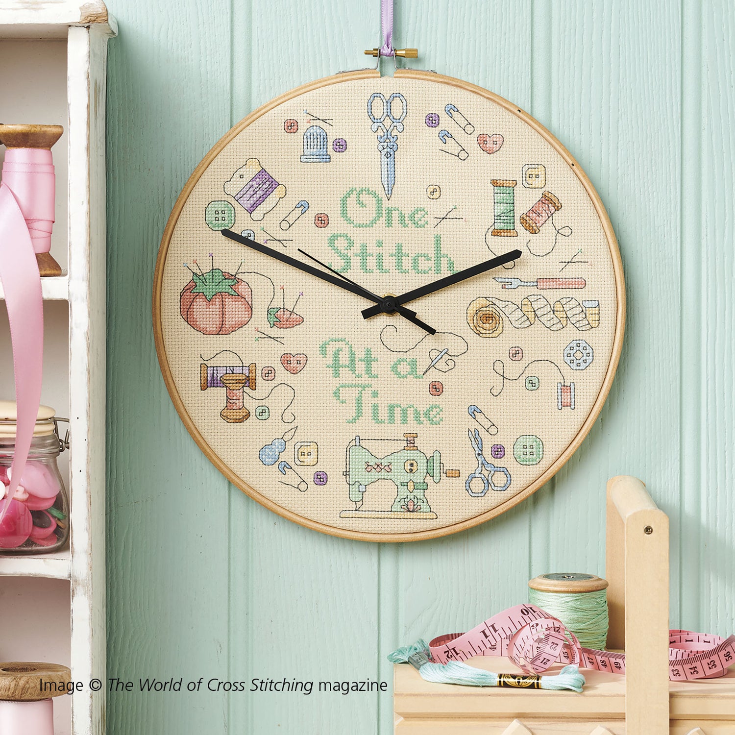 Stitching Clock Cross Stitch Pattern PDF