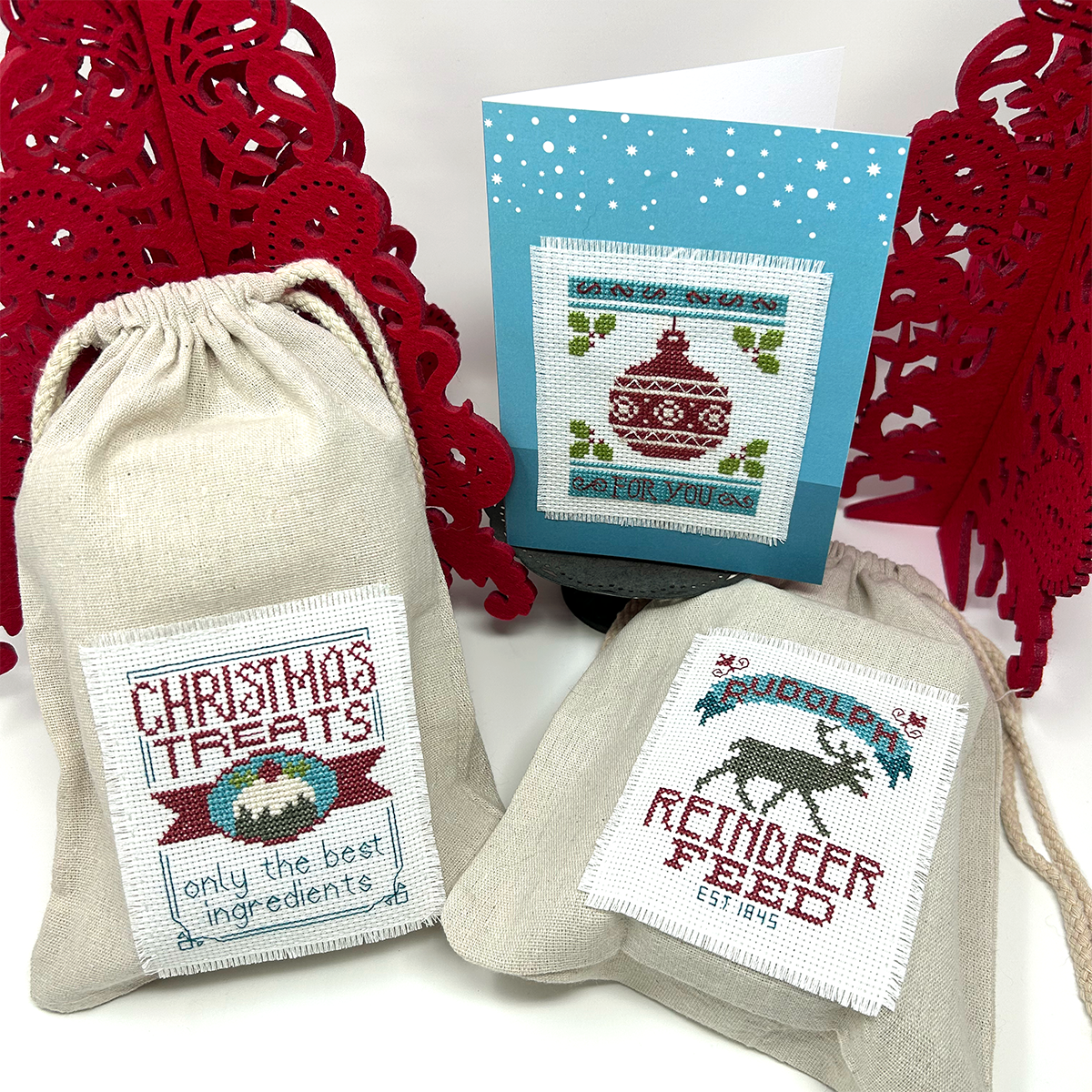 Vintage Christmas Gift Tags - Modern Cross Stitch PDF