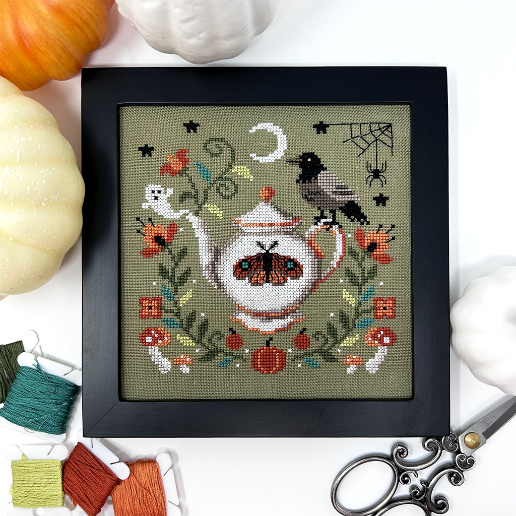 The Spooky Teapot - Modern Cross Stitch Pattern PDF