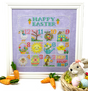 Twelve spring motifs with words happy easter