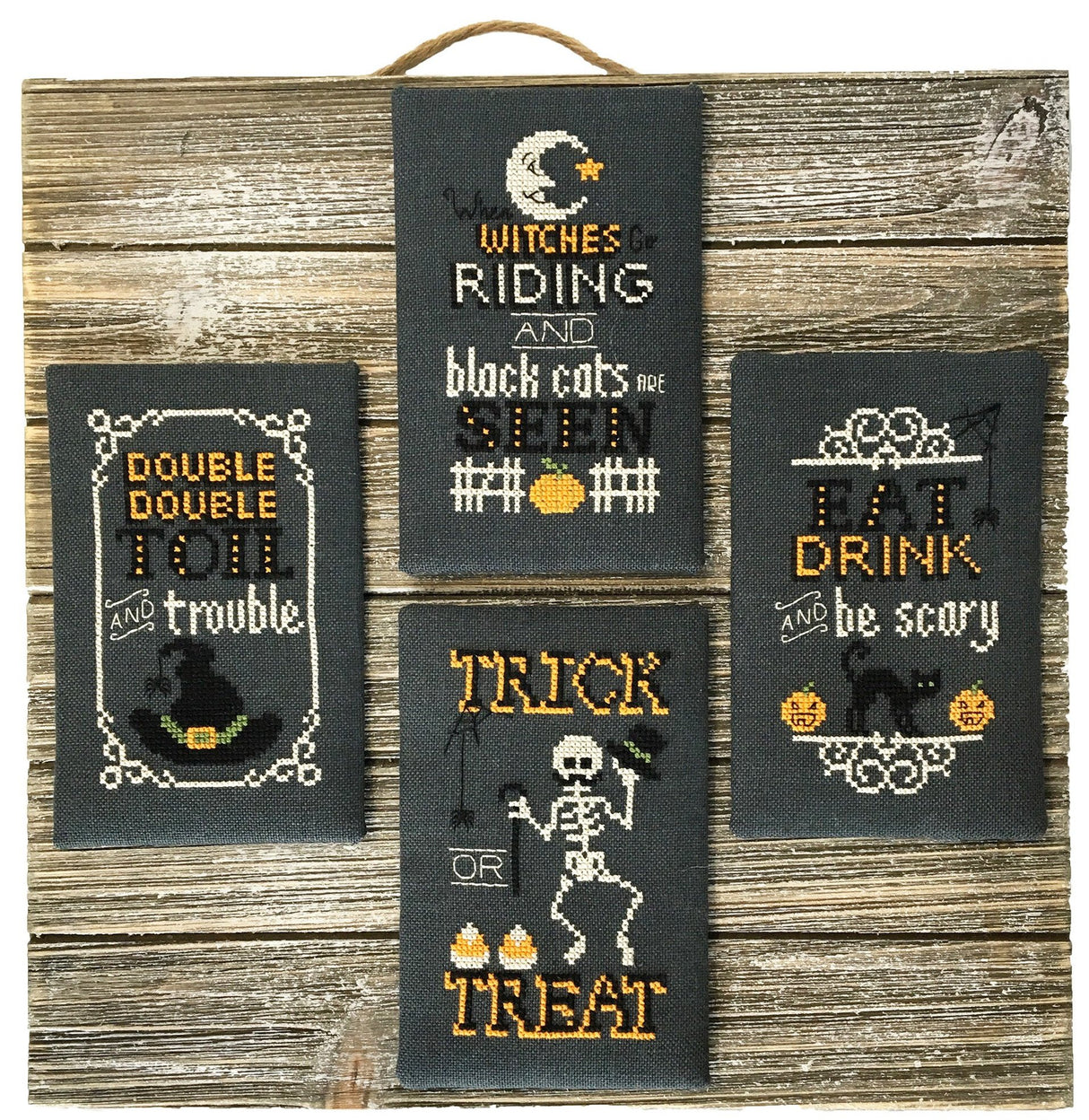 Four Halloween quotes with motifs