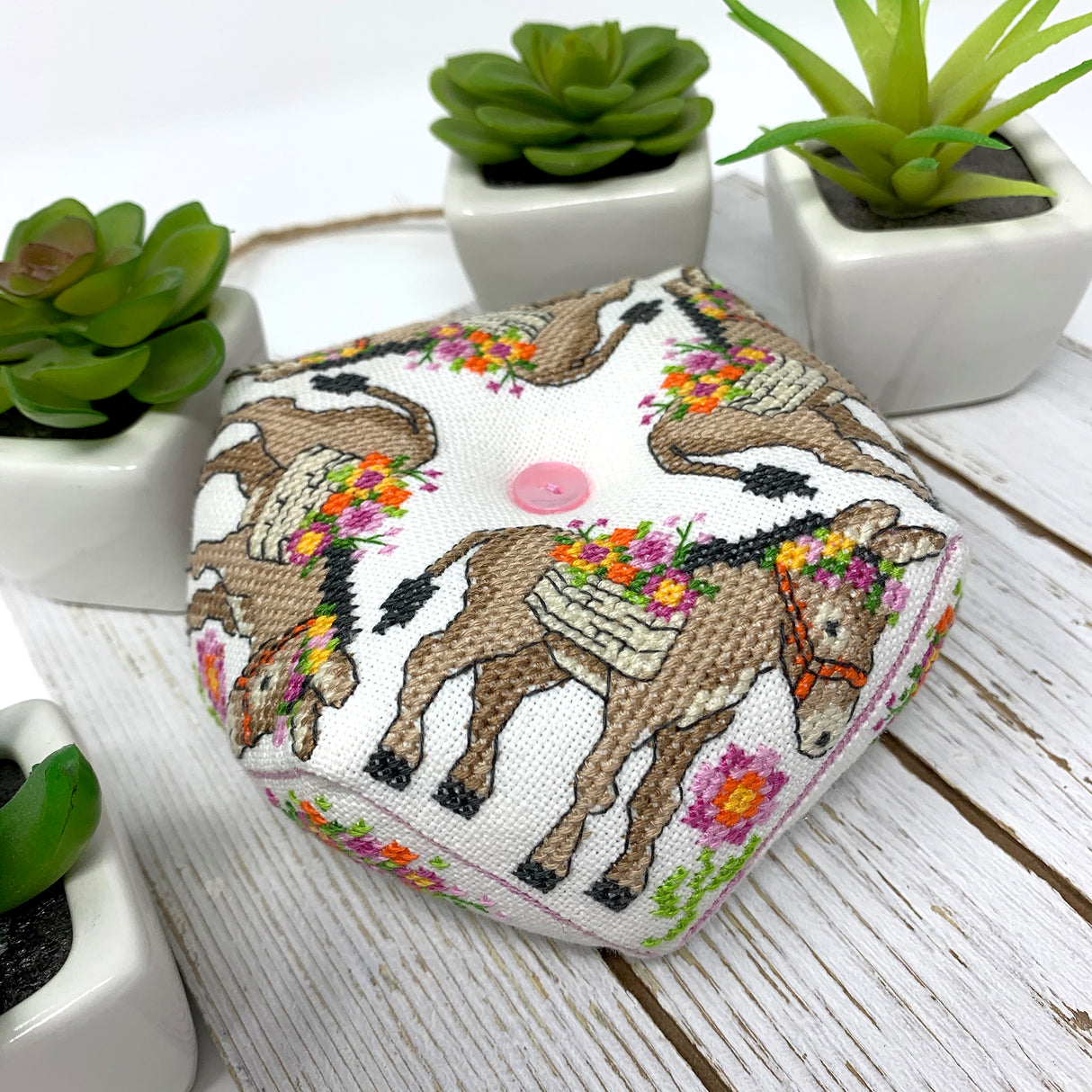 Donkey Biscornu - Modern Cross Stitch Pattern