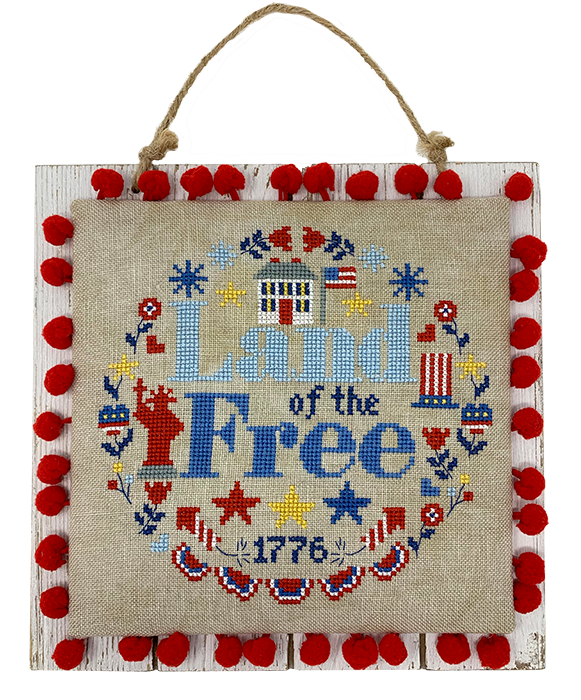 American motifs with words land of the free