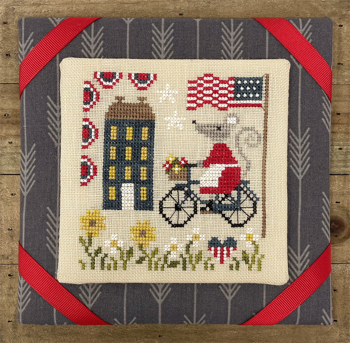 Mouse's 4th of July Ride - Modern Cross Stitch Pattern PDF