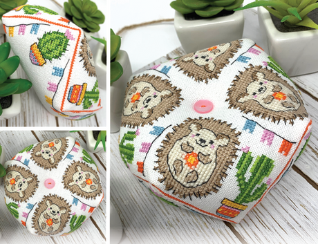 Hedgehog with cactus and banner