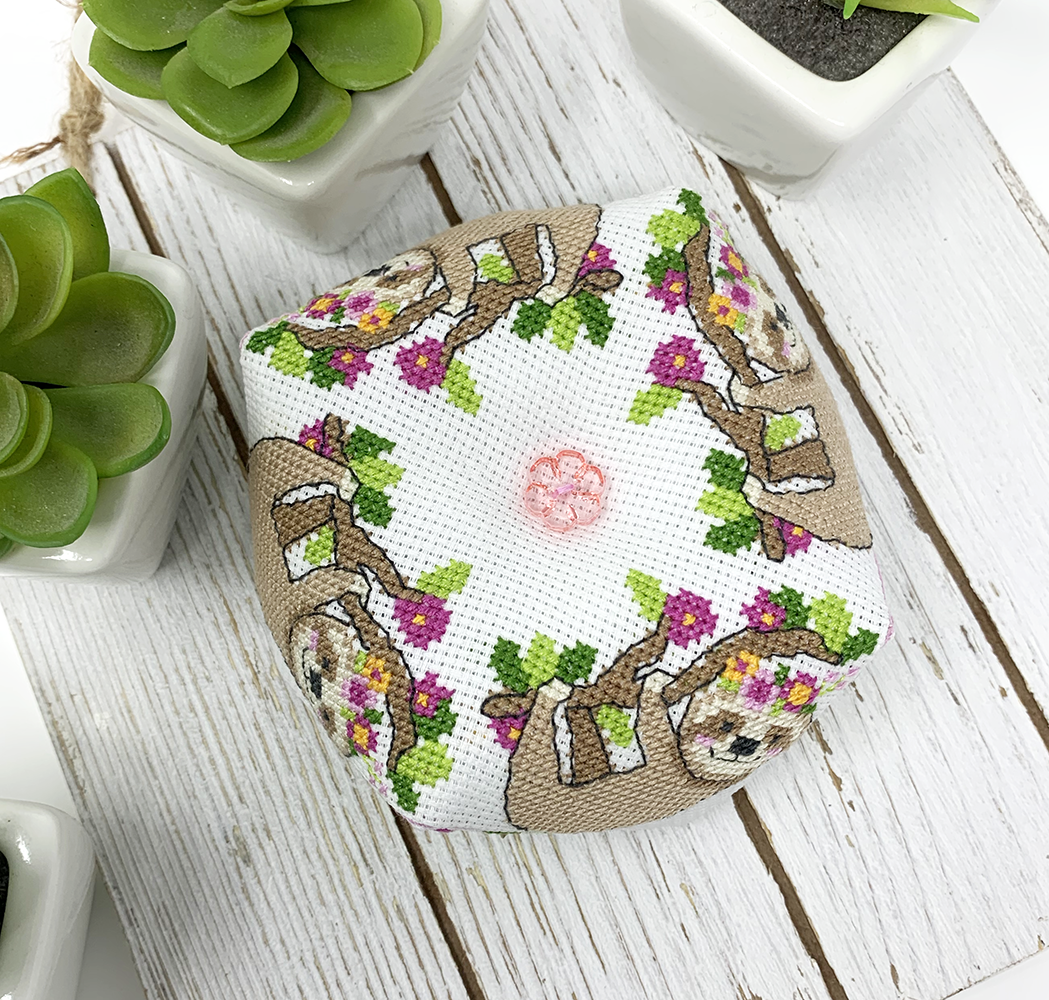 Sloth Biscornu - Modern Cross Stitch Pattern