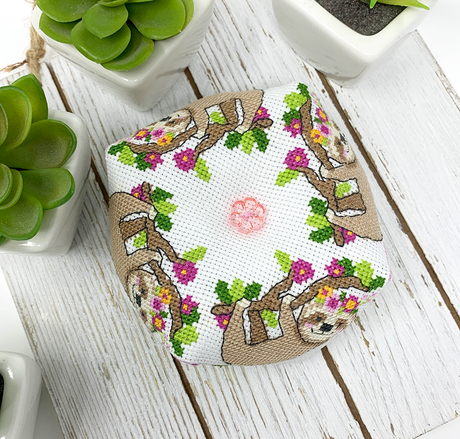 Sloth Biscornu - Modern Cross Stitch Pattern
