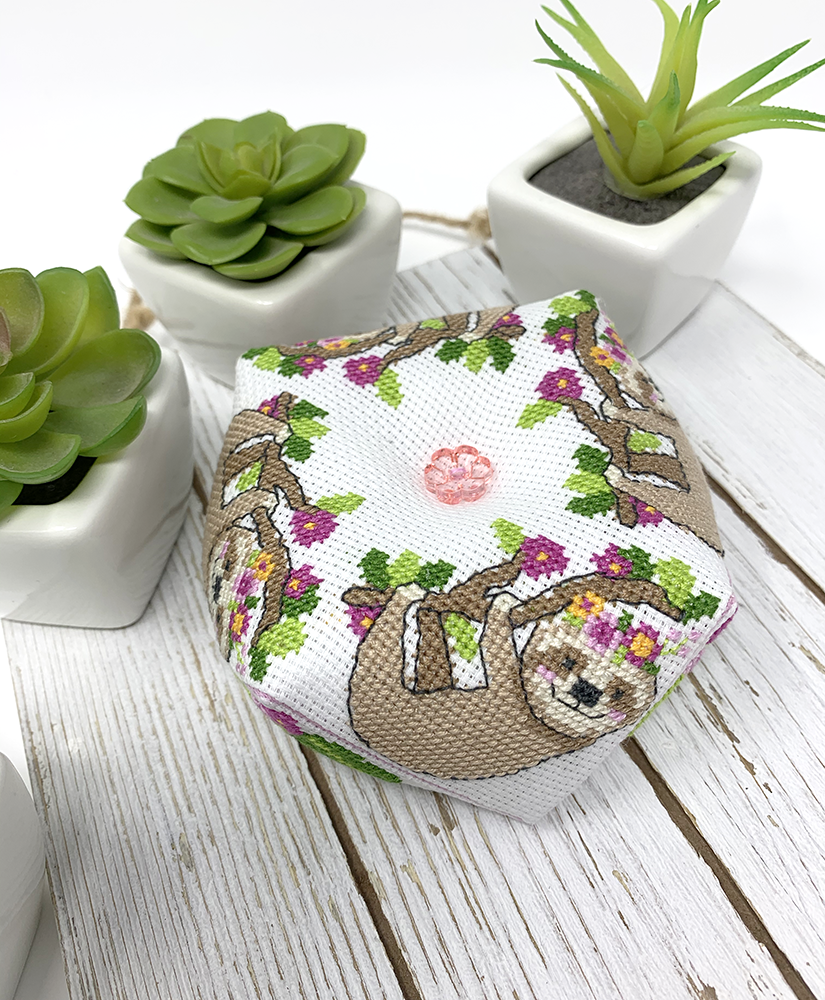 Sloth Biscornu - Modern Cross Stitch Pattern