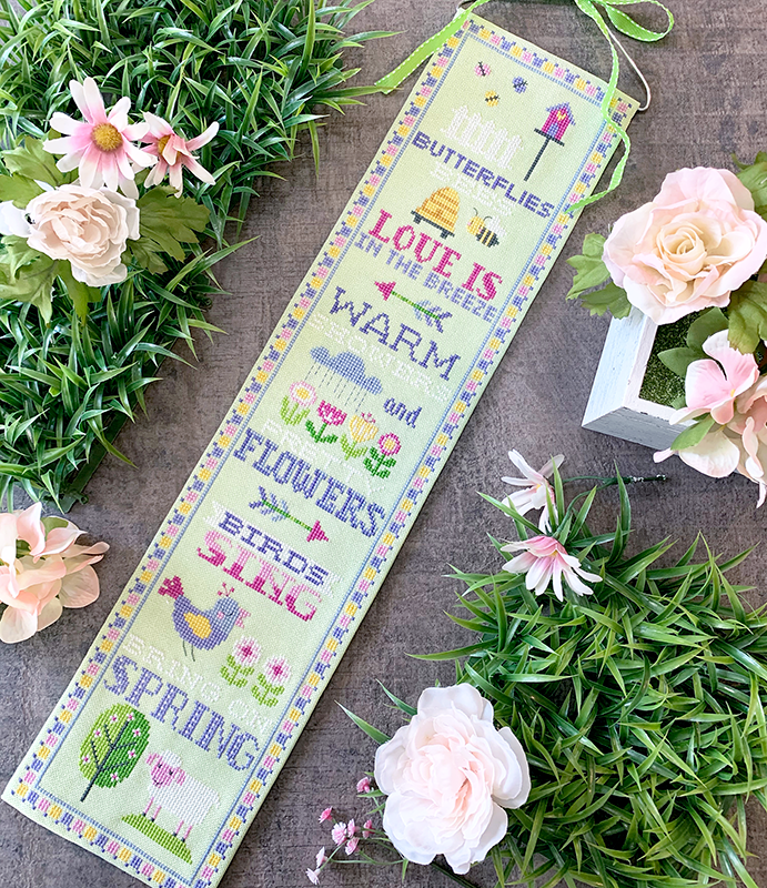 Spring bird flowers and motifs