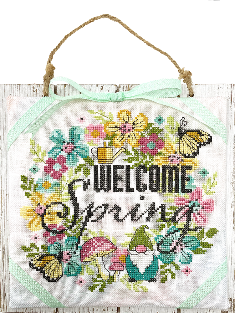 Spring Wreath - Modern Cross Stitch Pattern