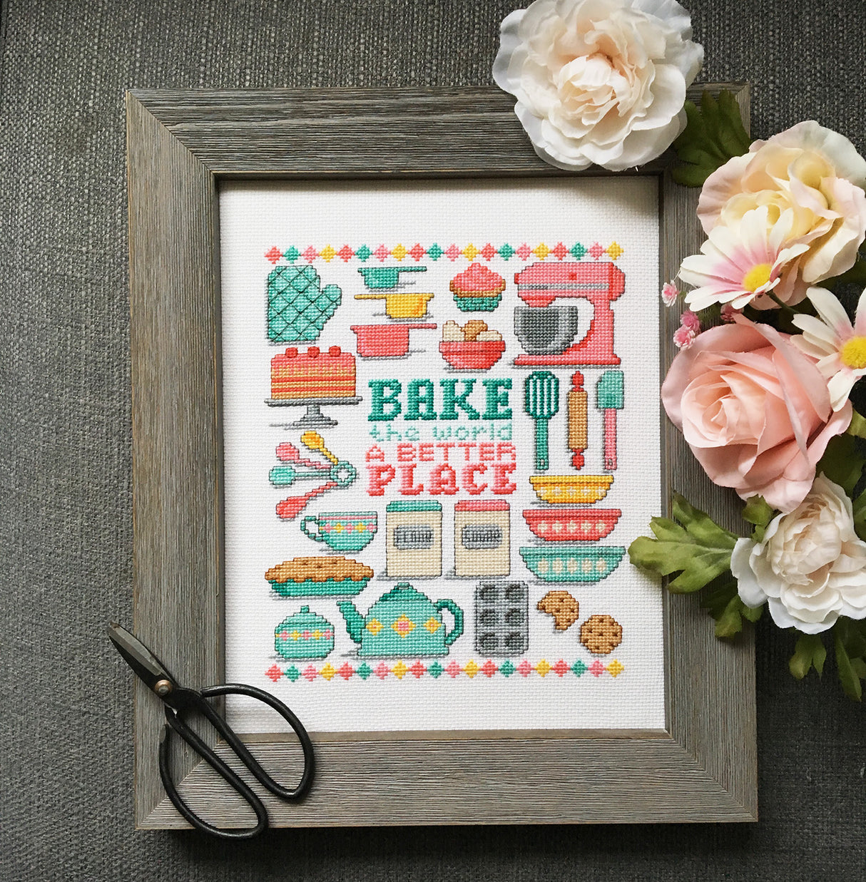 Modern Cross Stitch - Bake the World a Better Place Cross Stitch Pattern Instant Download