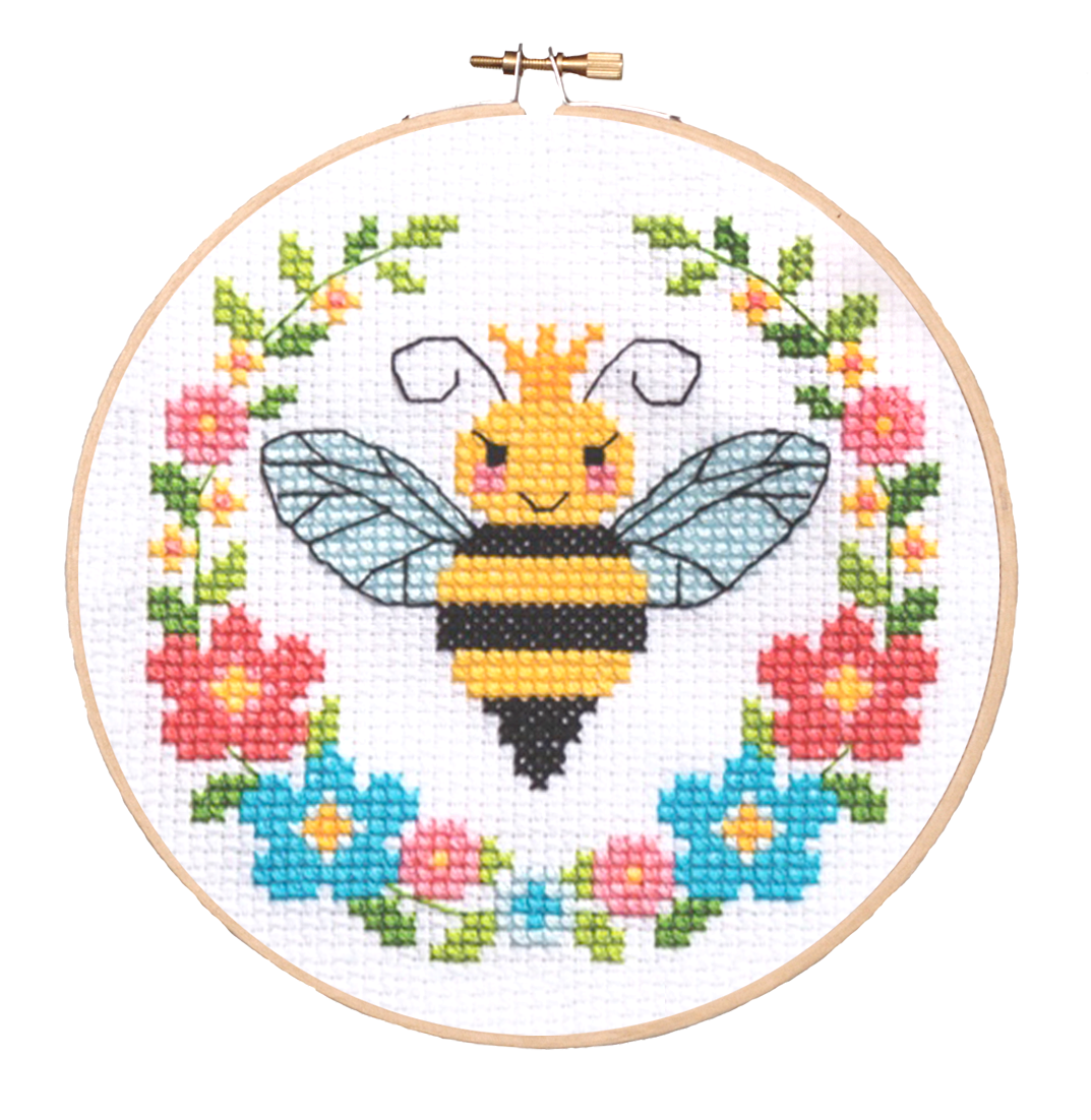 Queen bee with flowers