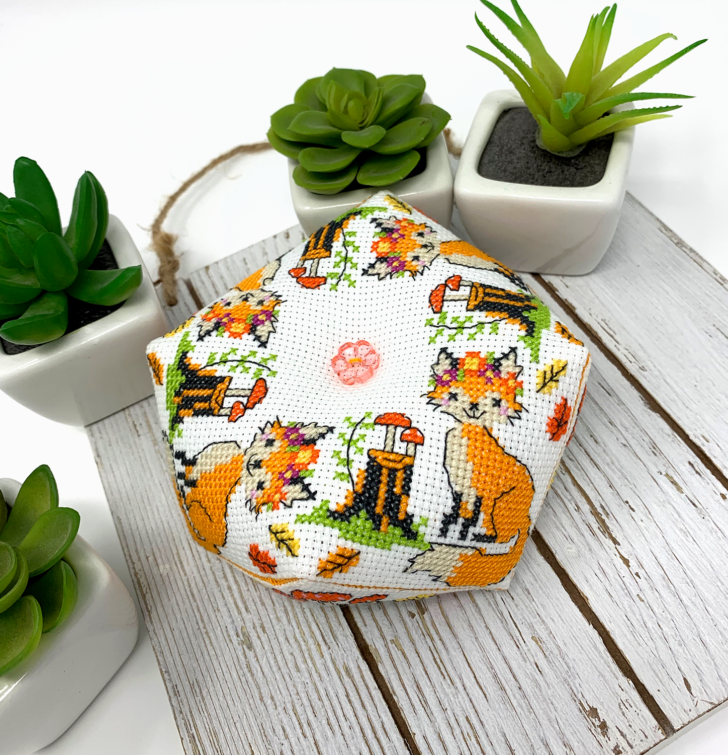 Fox Biscornu - Modern Cross Stitch Pattern
