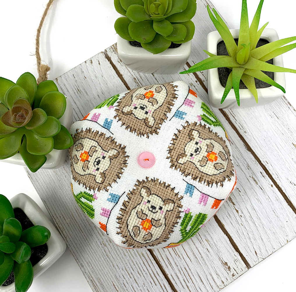 Hedgehog with cactus and banner