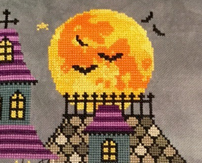 Modern Cross Stitch - The Haunted Mansion - Tiny Modernist 2018 Halloween SAL