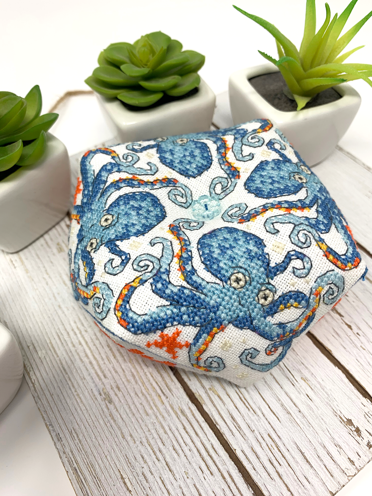 Octopus Biscornu - Modern Cross Stitch Pattern