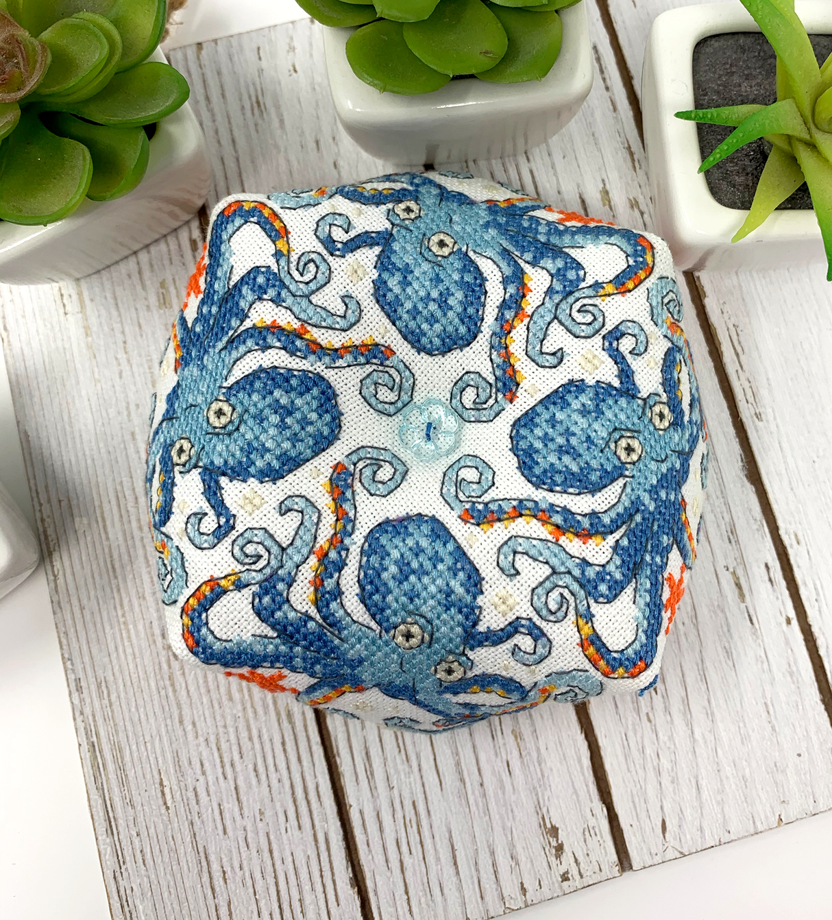 Octopus Biscornu - Modern Cross Stitch Pattern