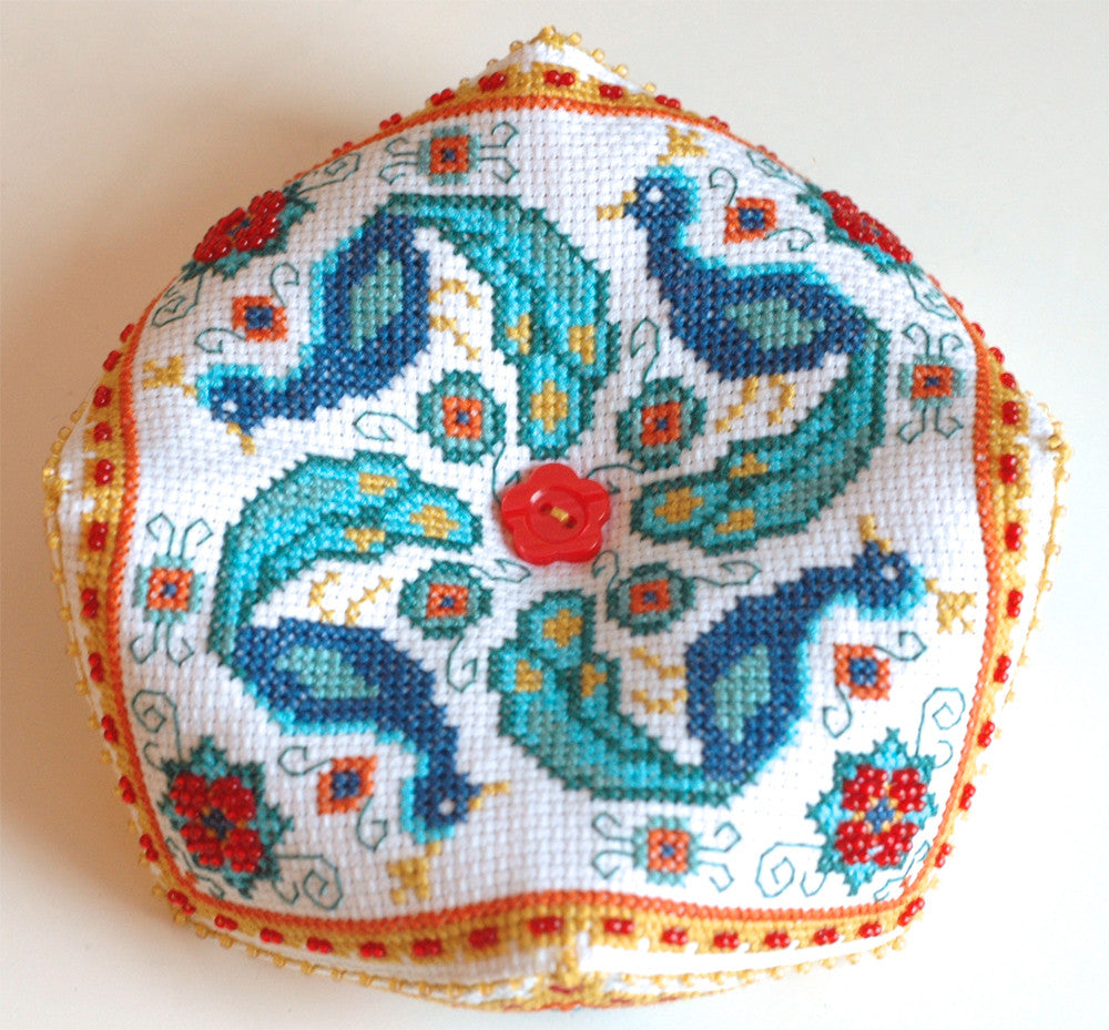 Pfau Biscornu Kreuzstichmuster Sofort Download