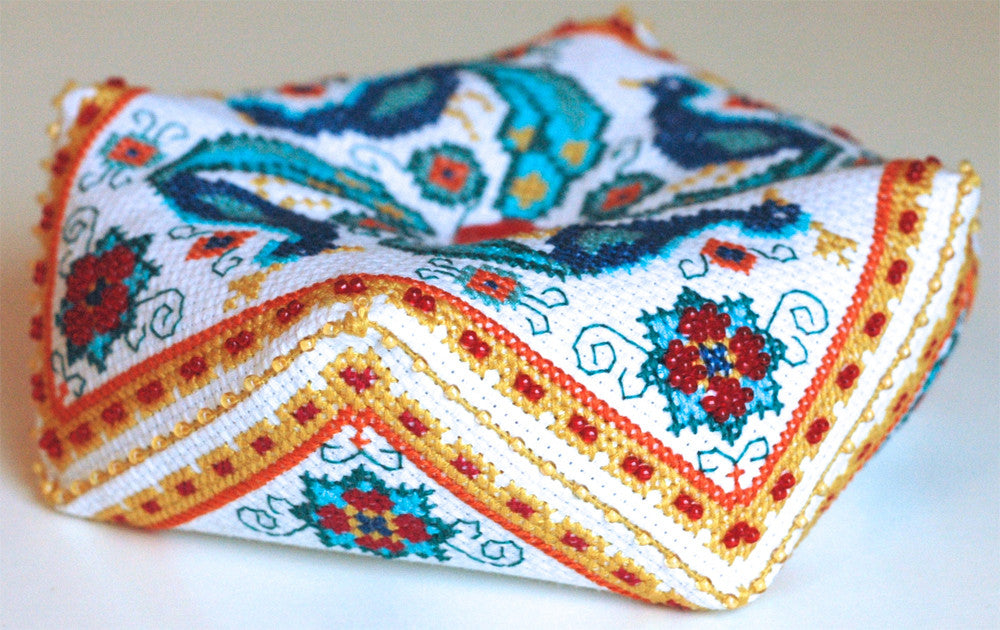 Pfau Biscornu Kreuzstichmuster Sofort Download