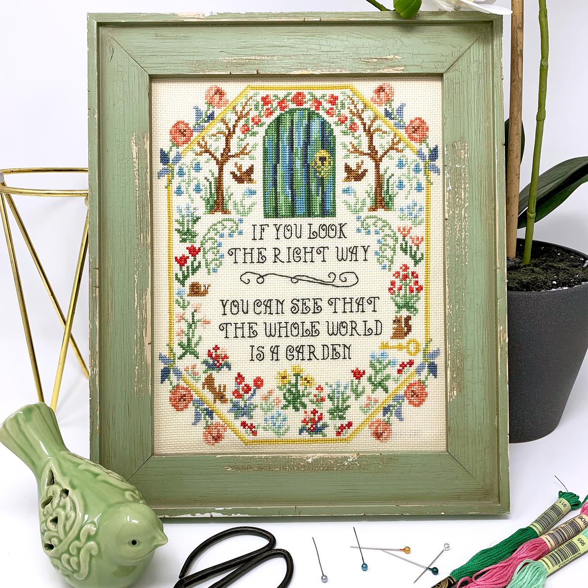 Secret Garden - Modern Cross Stitch Pattern – Tiny Modernist Cross