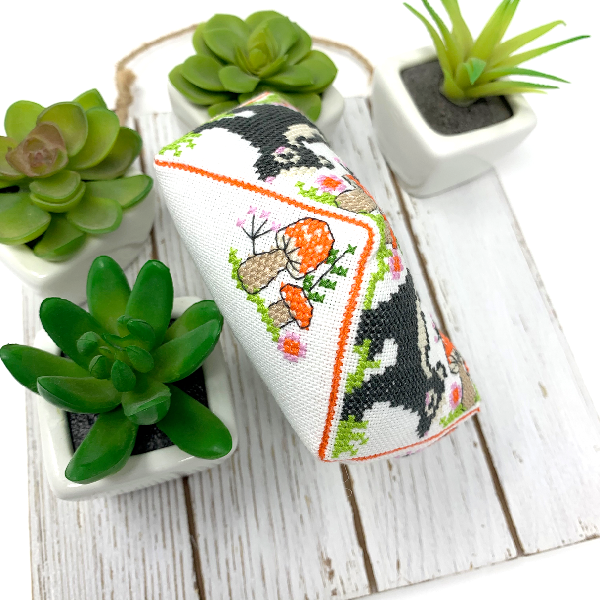 Skunk Biscornu - Modern Cross Stitch Pattern