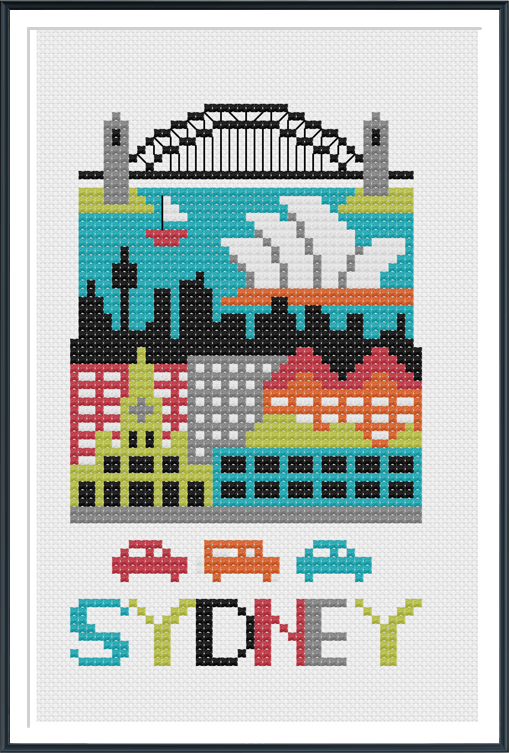 Téléchargement instantané du diagramme de point de croix de Sydney, Australie
