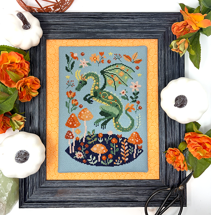 Fall Folk Dragon - PDF Cross Stitch Chart