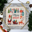 Christmas trees, Santa and sleigh 