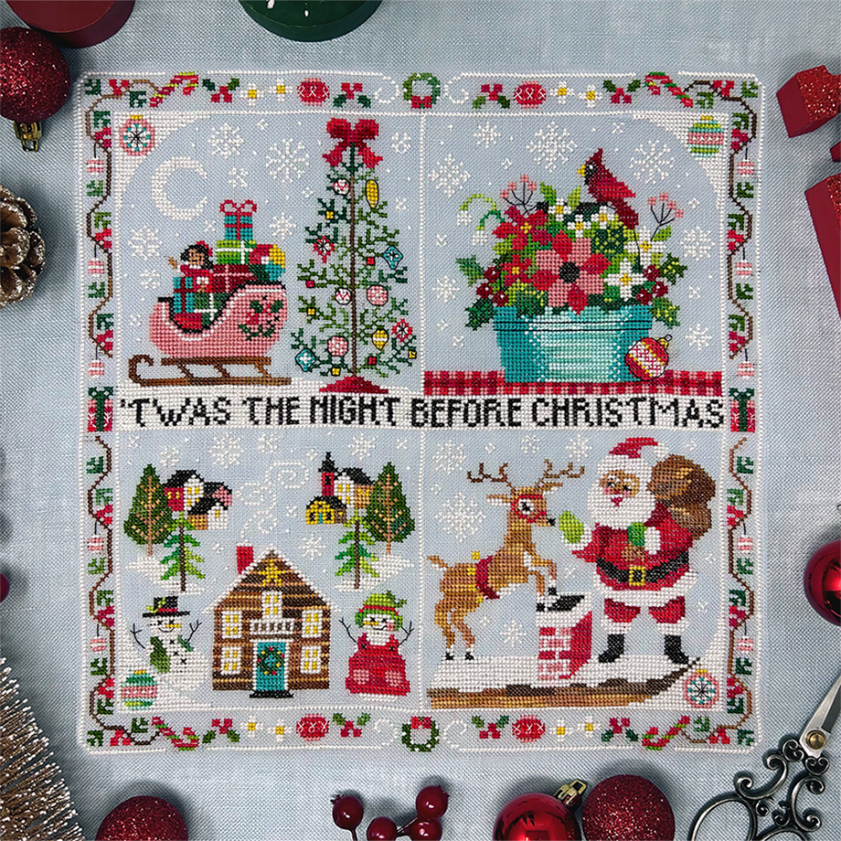 Scandi Hoops Mini Ornaments Cross Stitch Pattern - Stitched Modern