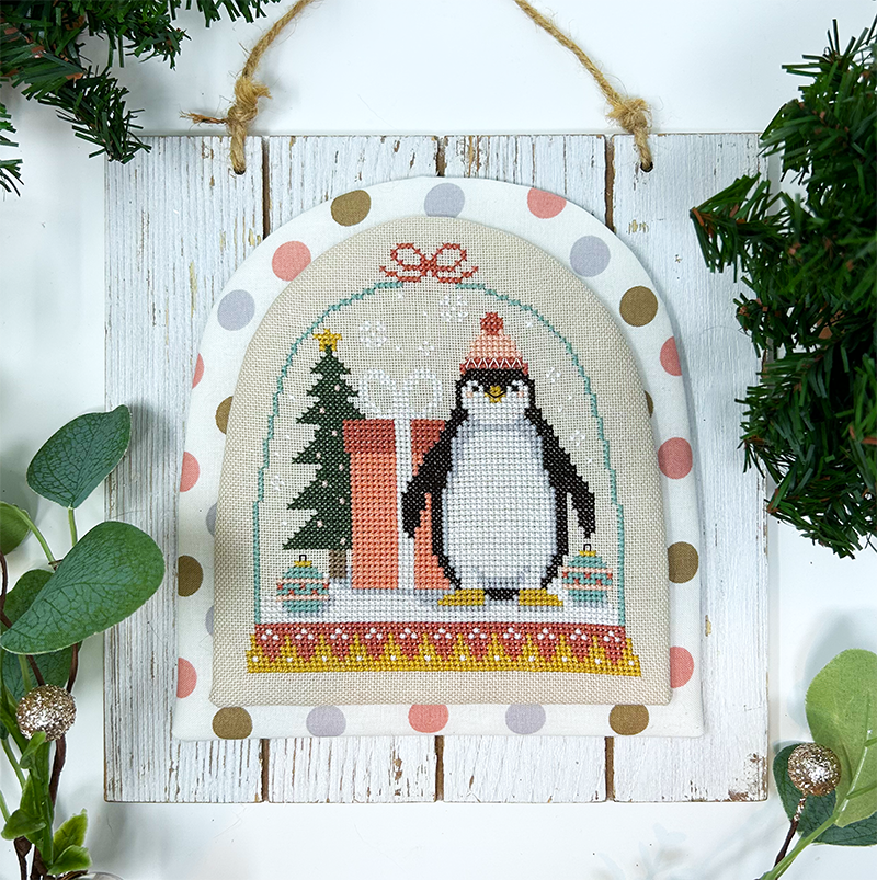 Winter Snowglobe - Penguin - Modern Cross Stitch Pattern PDF