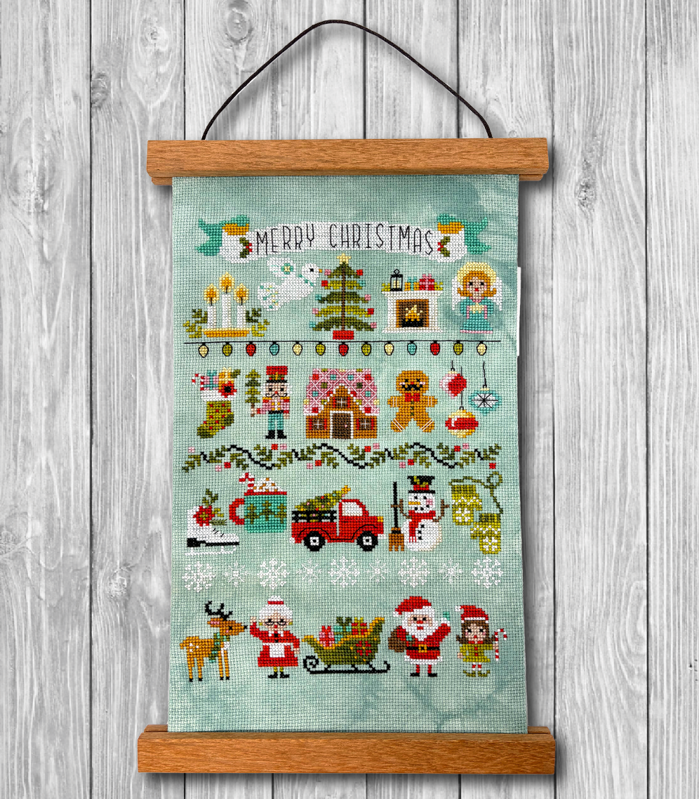 Mini Christmas Banner Modern Cross Stitch PDF – Tiny Modernist