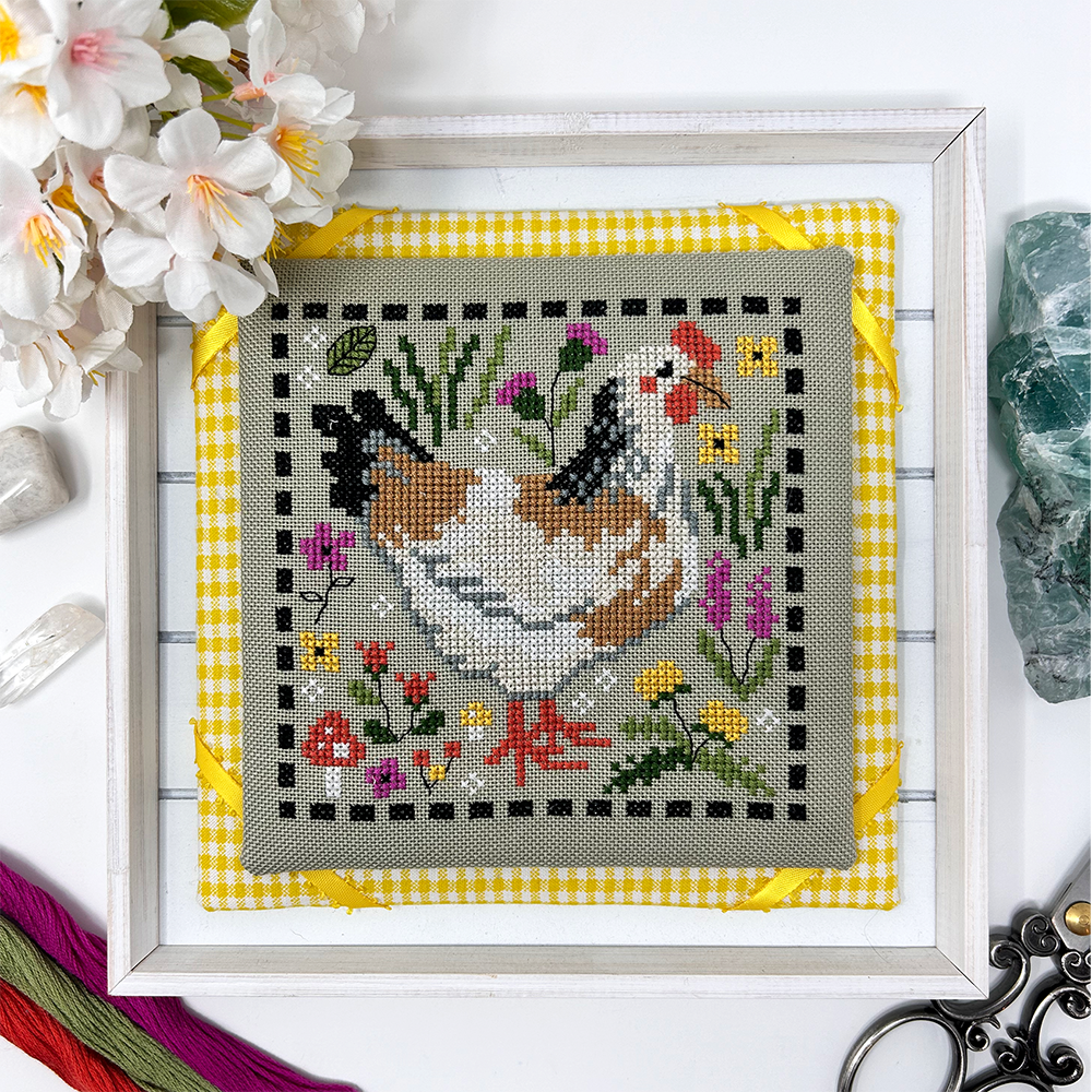 Chicken with plants
