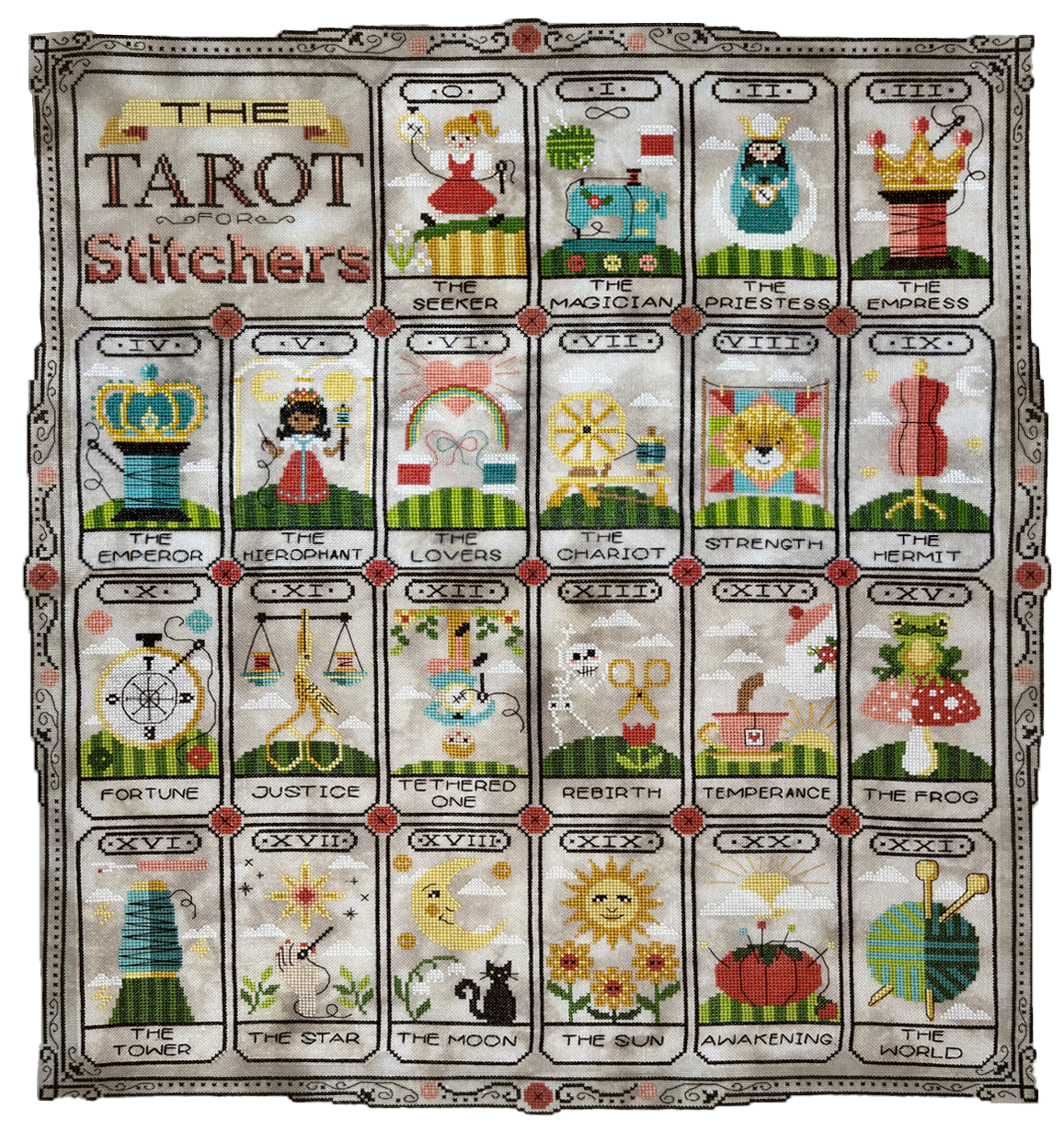 SAL 2024 : Le Tarot pour les brodeuses, modèle de point de croix 