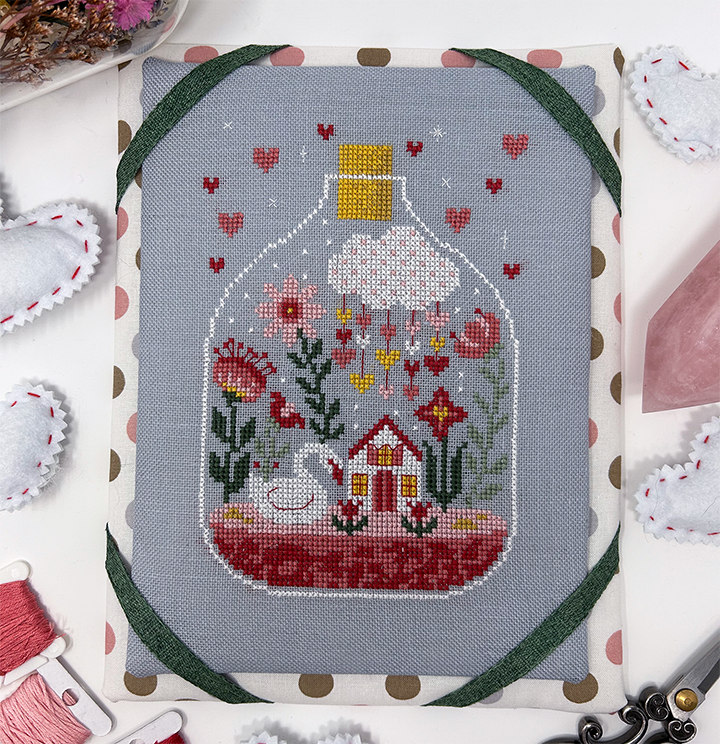 Valentine Terrarium - Modern Cross Stitch PDF – Tiny Modernist