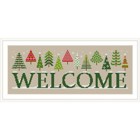 Trees and the word welcome