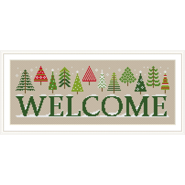 Trees and the word welcome