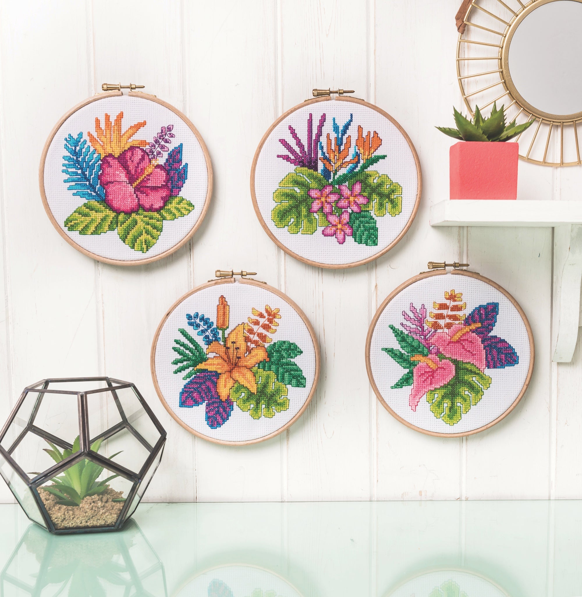 Cross discount stitch flowers
