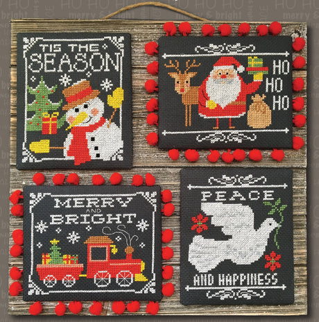 Christmas Chalkboard Greetings Cross Stitch Pattern Instant Download