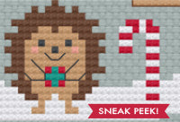 Sneak peek of hedgehog with candy cane