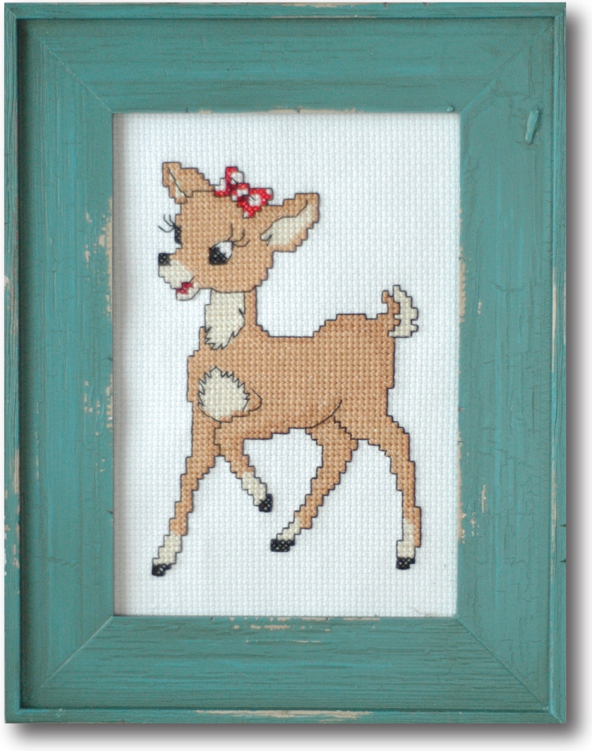 Deer with red bow