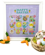 Twelve spring motifs with words happy easter