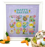 Twelve spring motifs with words happy easter